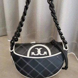 Tory Burch Mini Fleming Soft Crescent Shoulder Bag